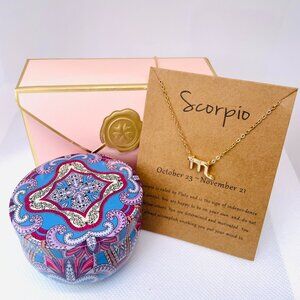 Zodiac Necklace and Scented Candle Gift Set